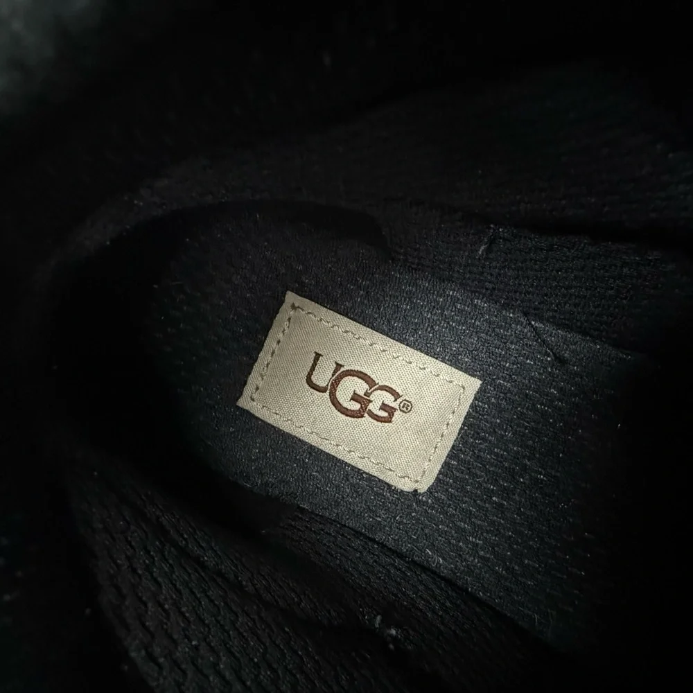 UGG Kids Black Suede Lace-Up Winter Boots